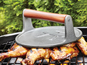 KITCHEN-GRILL PRESS- Cast Iron Round - Pleasant Beach Living