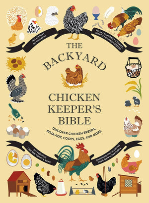 Backyard Chicken Keeper's Bible book by Abrams with a colorful cover featuring chickens and a farm scene.