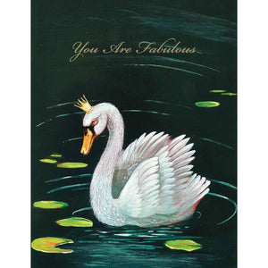 Hester & Cook Fabulous Swan greeting card featuring an elegant illustration of a graceful swan on high-quality stationery.
