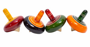 TOYS-Flat Disc Wooden Spin Tops - Pleasant Beach Living