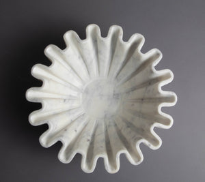 Bowl- Marble Fine Carved Lotus Bowl 12"Dia - Pleasant Beach Living