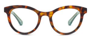 Peepers blue light eyeglasses with transparent blue-tinted frames, designed for blocking screen glare and eye strain.