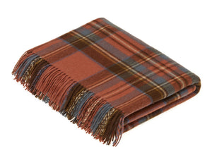 THROWS- Tartan Plaid - Merino Lambswool Throw Blankets - Made in UK - Pleasant Beach Living