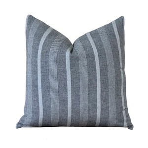 PILLOW-Linen Stripe Pillow With Down Insert - Pleasant Beach Living