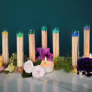 Box of Thankful Greetings Candle Matches with wooden matches and decorative packaging for lighting candles.