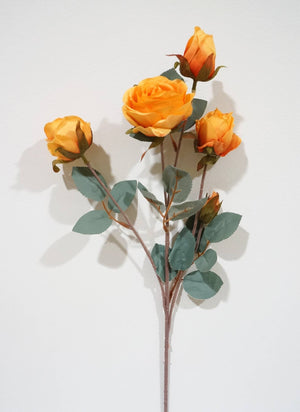 FLOWERS-25'' Silk Rose Flower Single Spray Home/Wedding Decor Orange - Pleasant Beach Living