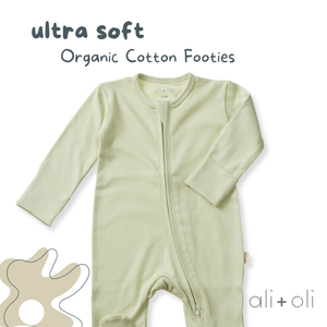 BABY-Baby Footie 2-Way Zipper – Organic Cotton Lounge Wear - Pleasant Beach Living