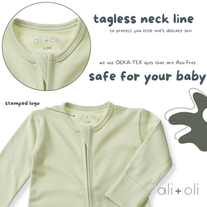 BABY-Baby Footie 2-Way Zipper – Organic Cotton Lounge Wear - Pleasant Beach Living