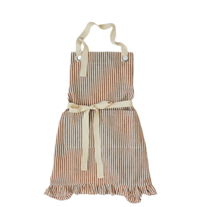 KITCHEN-APRON-Ruffle Pin Stripe Apron - Pleasant Beach Living