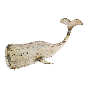 DECOR - White Metal Whale Lg