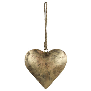 DECOR-Heart on Rope, Antique Brass - Pleasant Beach Living