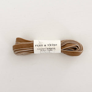 RIBBON-Flax & Twine 3/8" Velvet Ribbon - Pleasant Beach Living