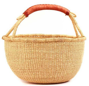 BASKET- TOTE- LG / XL African Ghana Bolga Market Basket Dye Free