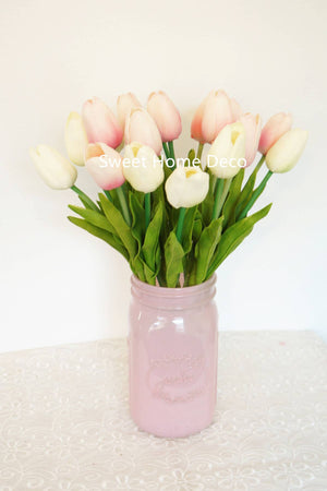 FLOWERS-Latex Real Touch Tulip Flowers- Set of 10 - Pleasant Beach Living