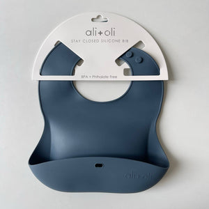 BABY- Silicone Baby Bib Roll Up & Stay Closed - (Night) - Pleasant Beach Living