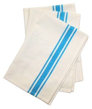 KITCHEN TOWEL - Vintage Farmhouse Retro Bold Twill Turquoise Stripe Towels