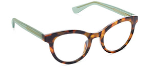 Peepers blue light eyeglasses, Tribeca style, with clear frames and blue-tinted lenses, designed for screen use.