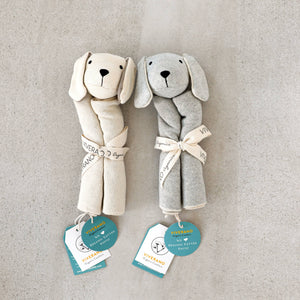 BABY- BLANKET-Puppy Dog - Organic Baby Lovey Security Blanket Cuddle Cloth - Pleasant Beach Living
