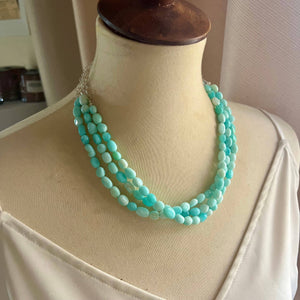 JEWELRY-NECKLACE- Pure Energy Peruvian opal triple strand necklace - Pleasant Beach Living