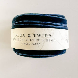 RIBBON-Flax & Twine 3/8" Velvet Ribbon - Pleasant Beach Living