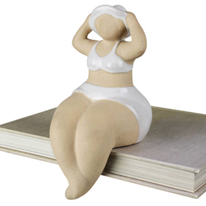 DECOR-Sun Bathing Lady, Ceramic - Pleasant Beach Living