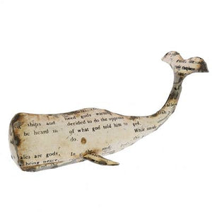 DECOR - White Metal Whale Sm