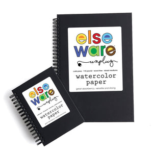 Large 7x10 inch watercolor paper pad by elseware unplug eco-kids, 110lb cotton rag surface for watercolor painting.