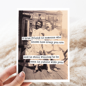 GREETING CARD- Funny Card. Friendship. A True Friend Is Someone Who Knows.. - Pleasant Beach Living