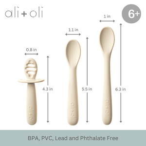 BABY- Ali+Oli (3-pc) Multi Stage Spoon Set for Baby (Coco) 6m+ - Pleasant Beach Living