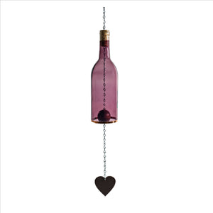 WIND CHIMES- Made From Glass Wine Bottles with Copper Trim - Pleasant Beach Living