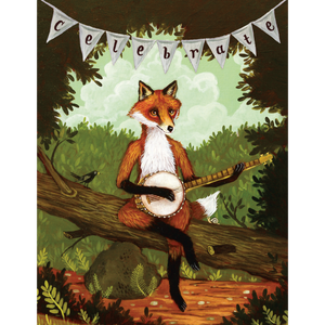 GREETING CARD- Celebrate Fox Card - Pleasant Beach Living