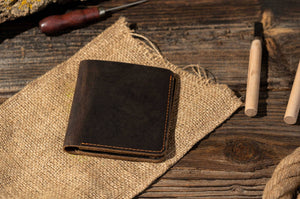 WALLET- Genuine Leather Bifold Wallet, Handmade Wallet for Men - Pleasant Beach Living