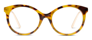 Peepers Margot blue light eyeglasses with round transparent frames and clear lenses, designed to reduce digital eye strain.