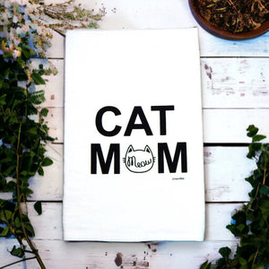 KITCHEN TOWEL- Cat Mom Kitchen Towel | Tea Towels | Flour Sack Towels - Pleasant Beach Living