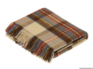 THROWS- Tartan Plaid - Merino Lambswool Throw Blankets - Made in UK - Pleasant Beach Living