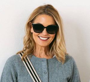 Peepers Venue sunglasses with clear reading glasses lenses, stylish black frame and sleek design for everyday wear.