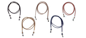 Peepers faux leather eyeglasses cord with adjustable clip for secure, stylish eyewear support.