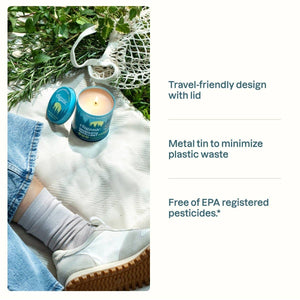 Cliganic mosquito repellent candle in a 9oz jar, designed to ward off mosquitoes outdoors and indoor spaces.