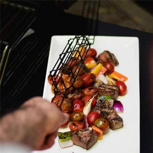 KITCHEN-GRILL- Non-Stick Kabob Grill Basket, Set 4,19.5" x 2" x 1.5" - Pleasant Beach Living