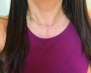 JEWELRY-NECKLACE GOLD OR SILVER Paperclip Necklace, Silver Paperclip Chain - Pleasant Beach Living