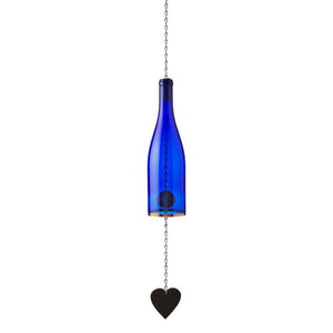 WIND CHIMES- Made From Glass Wine Bottles with Copper Trim - Pleasant Beach Living