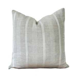 PILLOW-Linen Stripe Pillow With Down Insert - Pleasant Beach Living