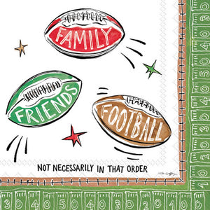 DINING-NAPKINS-Paper Cocktail Napkins - Family Friends Football