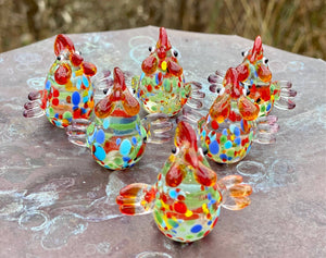 DECOR-Figurine in Decor-Glass Rooster Sitter Miniature Collectible Figurine - Pleasant Beach Living