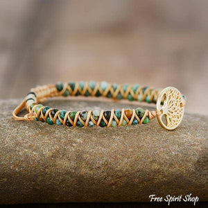 JEWELRY-BRACELET-African Turquoise Tree of Life Bead Bracelet, Boho Bracelet - Pleasant Beach Living