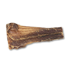 All-natural beef gullet flats dog treats from Jojo Modern Pets, 5-6 inches, displayed in a bag for dogs.
