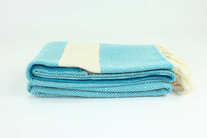 TOWEL-Premium Turkish Diamond Pattern Throw Blanket - Pleasant Beach Living