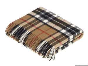 THROWS- Tartan Plaid - Merino Lambswool Throw Blankets - Made in UK - Pleasant Beach Living