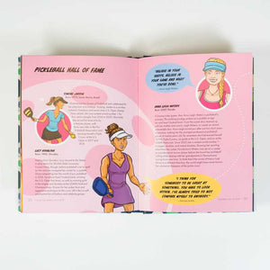 Cover of "Little Book of Pickleball" book by Laura Francis, published by Simon & Schuster, featuring colorful pickleball-themed design.