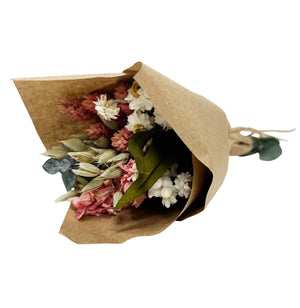 FLOWER: Mini Pink Larkspur & Baby Eucalyptus Bouquet Bundle - Pleasant Beach Living
